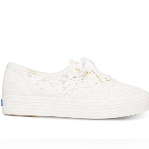 NWT Keds Triple Cream Painted Crochet Platform Sneakers Size 11 M - Picture 8 of 16